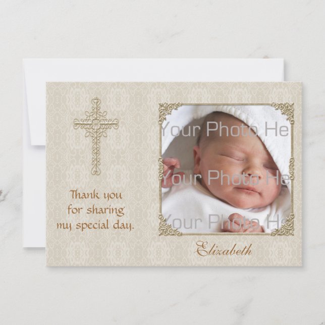 Cream Lace2 Religious Photo Card (Front)