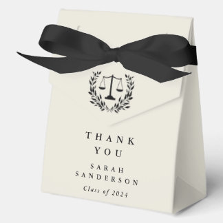 Cream Law Scales+Laurel Wreath Graduation Favor Box