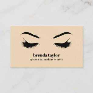 CREAM LEATHER chic Eyelash Browbar professional Business Card