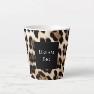 Cream Leopard Animal Birthday Latte Mug