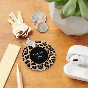Cream Leopard Animal  Keychain