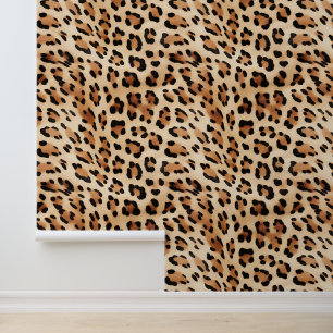 Cream Leopard Animal Print Wallpaper