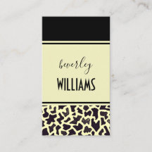Cream Leopard Professional Business Card
