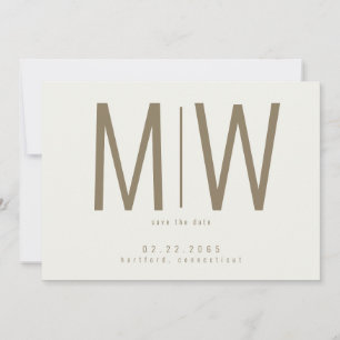 Cream Lg. Monogram Wedding Save the Date III