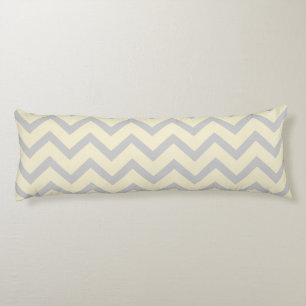 Cream & Light Grey Chevron Zigzag Pattern Body Pillow
