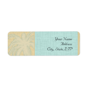 Cream Linen and Blue Palm Trees