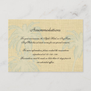 Cream Linen and Blue Palm Trees Wedding Insert