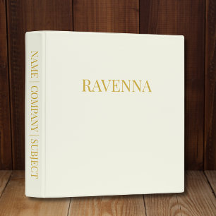 Cream Luxury Custom Serif Name Gift For Her Binder