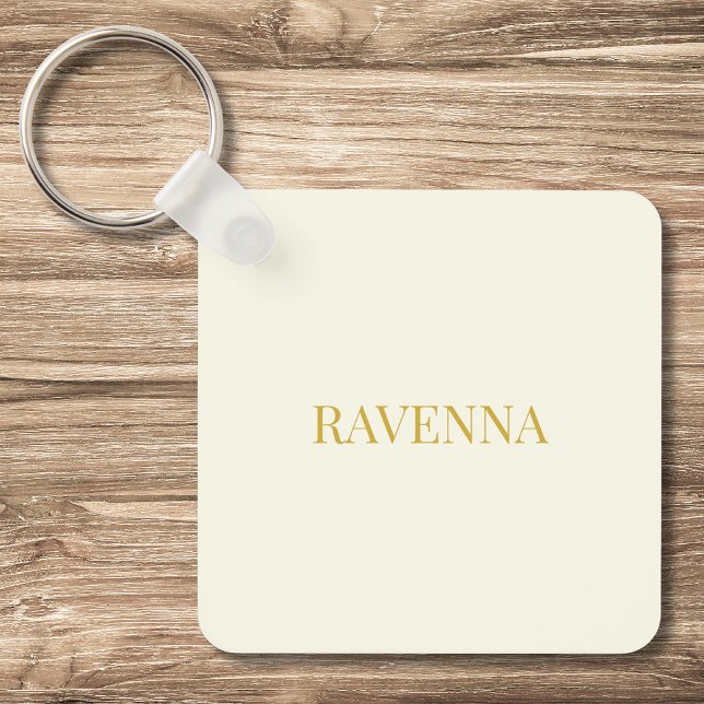 Cream Luxury Custom Serif Name Gift For Her Keychain (Creator Uploaded)