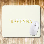 Cream Luxury Custom Serif Name Gift For Her Mouse Pad<br><div class="desc">This cream personalized product features a smooth gold name design that creates a refined and timeless luxury custom gift for her. The soft cream background paired with matte gold lettering gives the design a light, elegant look without any sparkle. Personalize it with any name to create a clean and sophisticated...</div>