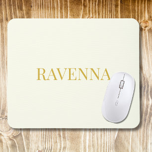 Cream Luxury Custom Serif Name Gift For Her Mouse Pad