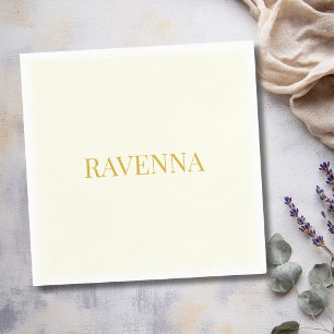 Cream Luxury Custom Serif Name Gift For Her Napkin