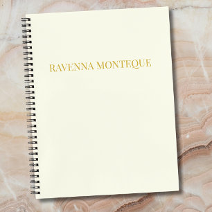 Cream Luxury Custom Serif Name Gift For Her Notebook