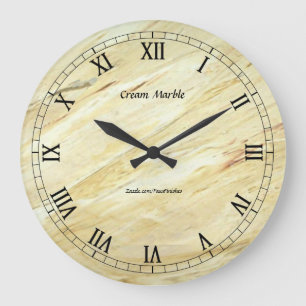 Cream Marble Faux Finish Round Wallclock