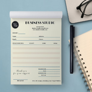 Cream Marble Invoice Sales Receipt Small Business Notepad
