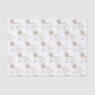 Cream Mini Goldendoodle Cute Cartoon Dog Pattern Tissue Paper