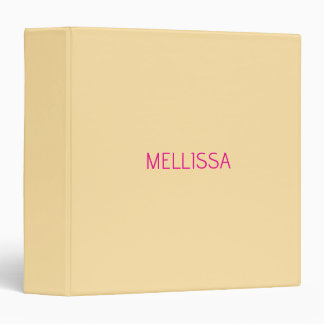 Cream minimalist custom name  binder