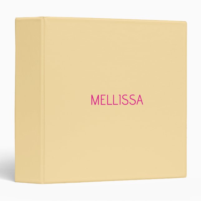 Cream minimalist custom name  binder (Front/Spine)