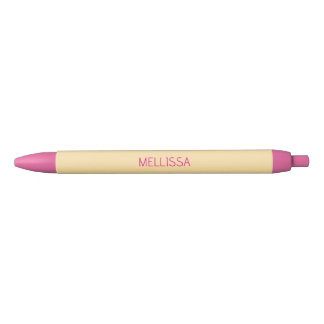 Cream minimalist custom name  black ink pen