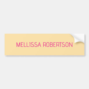 Cream minimalist custom name bumper sticker