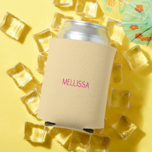 Cream minimalist custom name can cooler