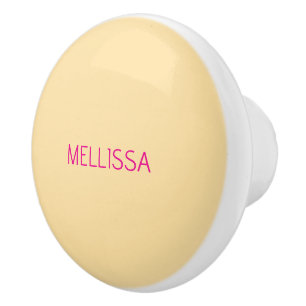Cream minimalist custom name ceramic knob