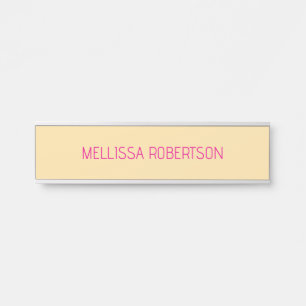 Cream minimalist custom name door sign
