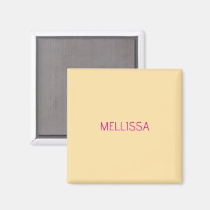 Cream minimalist custom name magnet