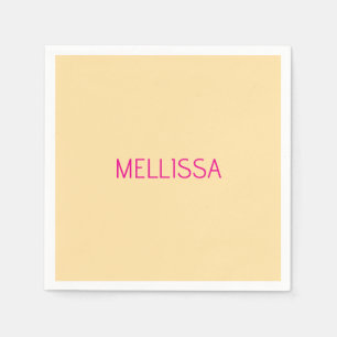 Cream minimalist custom name napkin