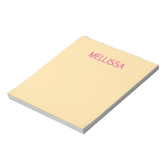 Cream minimalist custom name  notepad