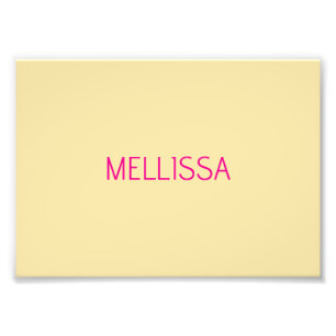 Cream minimalist custom name  photo print