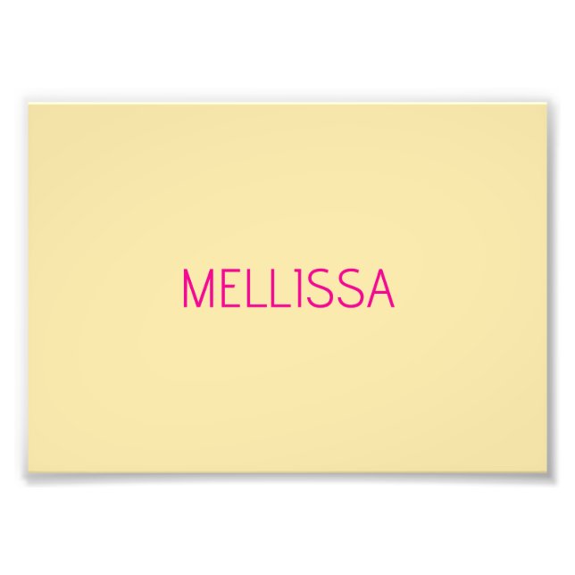 Cream minimalist custom name  photo print (Front)