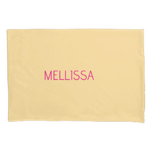 Cream minimalist custom name  pillowcase