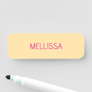 Cream minimalist custom name tag