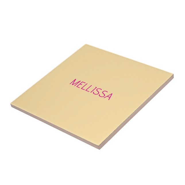 Cream minimalist custom name  tile (Side)