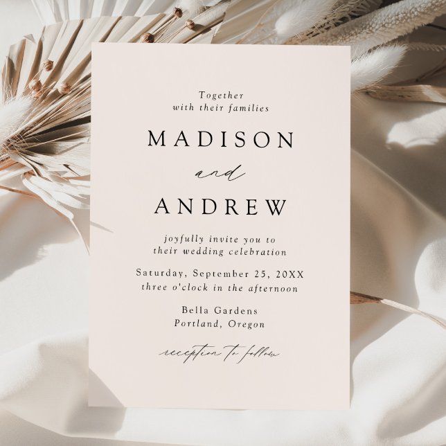 Cream Modern Elegance Wedding Invitation (Creator Uploaded)