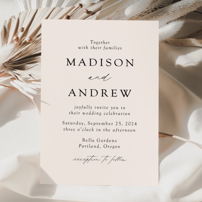 Cream Modern Elegance Wedding Invitation (Creator Uploaded)