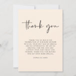 Cream Modern Gender Neutral Baby Shower Thank You Invitation<br><div class="desc">Beautiful and cute boho,  minimalist,  gender-neutral baby shower thank you card with a fun,  modern script font and a simple layout. Fully customizable with your thank you message and signature.</div>