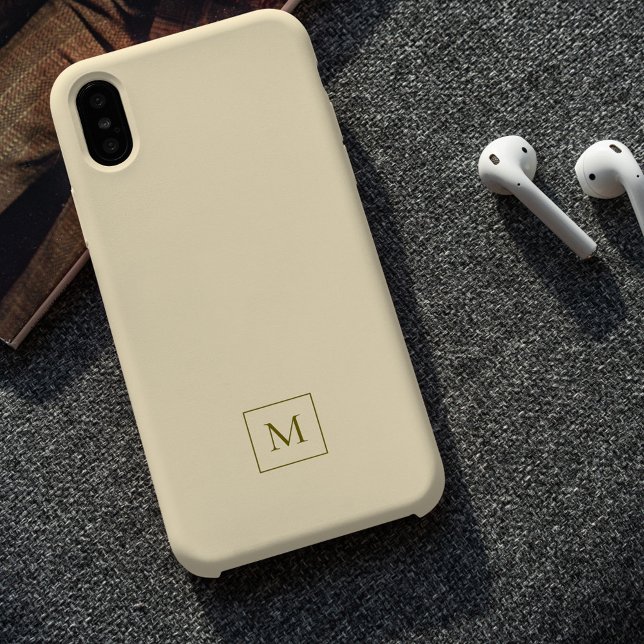 Cream Modern Minimal Elegant Initial Monogram Case-Mate iPhone Case (Cream Modern Minimal Elegant Initial Monogram Case-Mate iPhone Case)