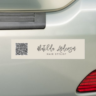 Cream modern minimal elegant script bumper sticker