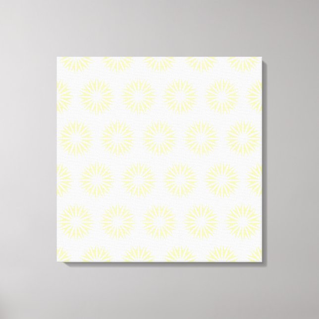 Cream Modern Sunbursts Canvas Print (Front)