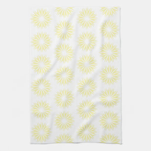 Cream Modern Sunbursts Kitchen Towel