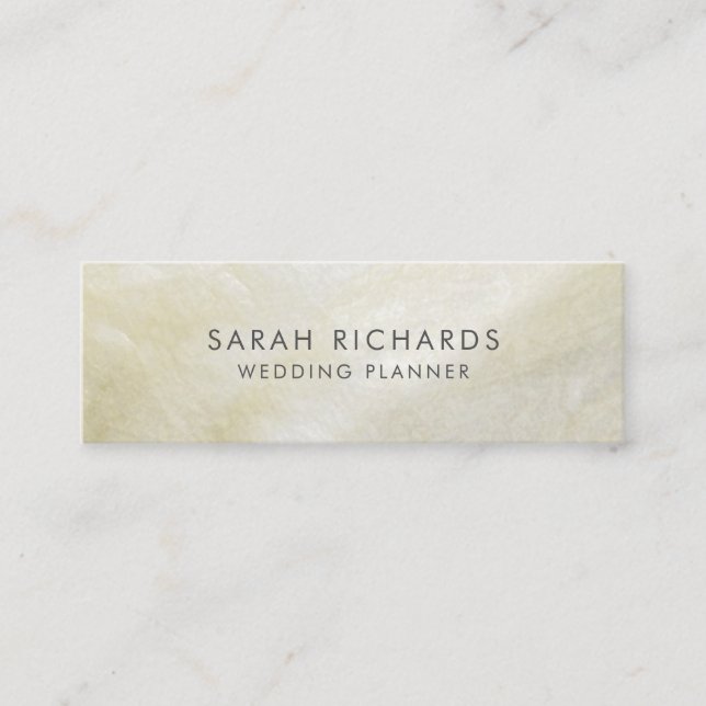 Cream Mother of Pearl Simple Shell Mini Business Card (Front)