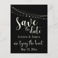 Cream on Black 30 with Lights Save the Date