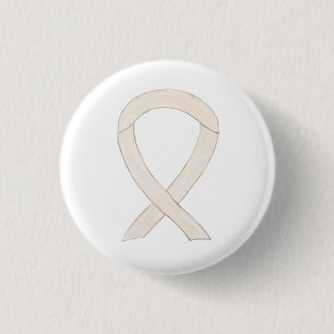 Cream or Ivory Awareness Ribbon Custom Pins