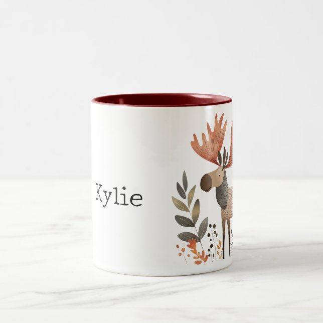 Cream Orange Moose Two-Tone Coffee Mug (Center)