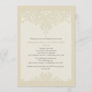 Cream Ornamental Religious Invitation