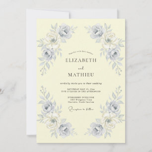 Cream Ornate Botanical Wedding Invitation