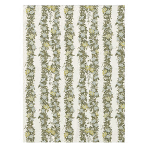 Cream Passionflower Garland, Olive Green Tablecloth