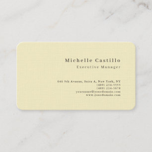 Cream Pastel Color Minimalist Modern Plain Name Business Card